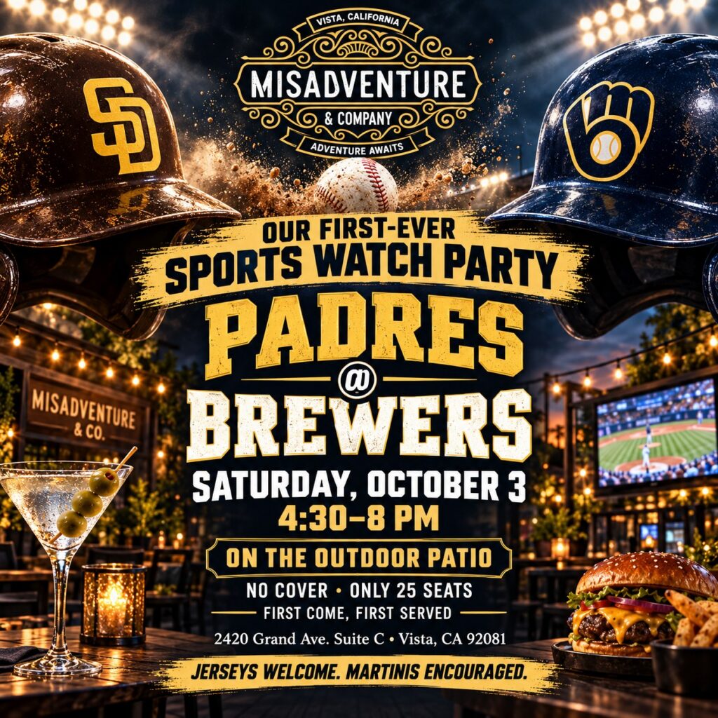 Watch Party: Padres @ Brewers at Misadventure & Co.
