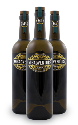 Three bottles of Misadventure Vodka bundle