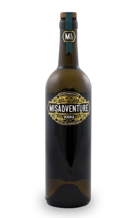 One bottle of Misadventure Vodka made in Vista California