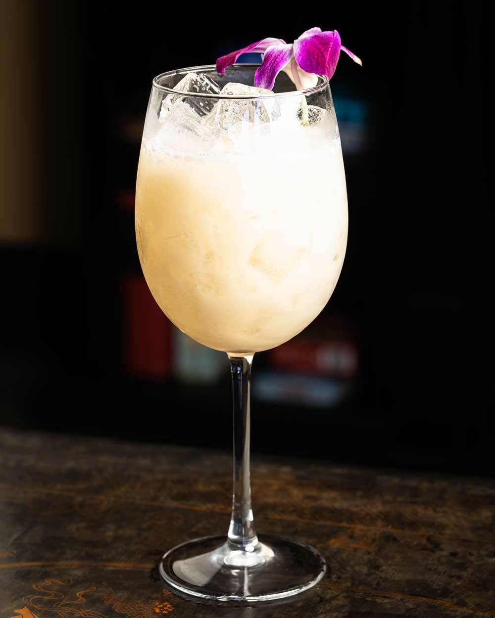 Lychee Chi Chi tiki cocktail at Misadventure & Co.